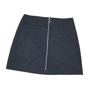 EUC‎ Candies Black Mini Zip Up Mini Skirt Sz M W/faux Pockets